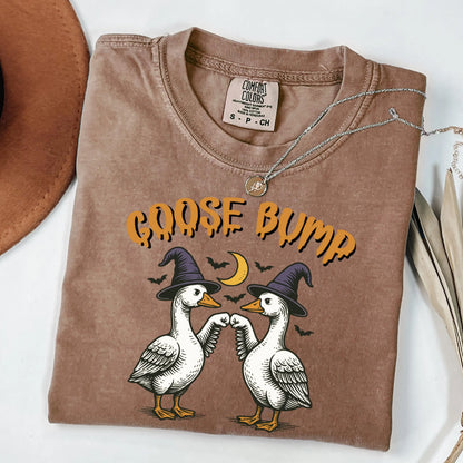 Fist Bumping Halloween Goose Comfort Colors Tee