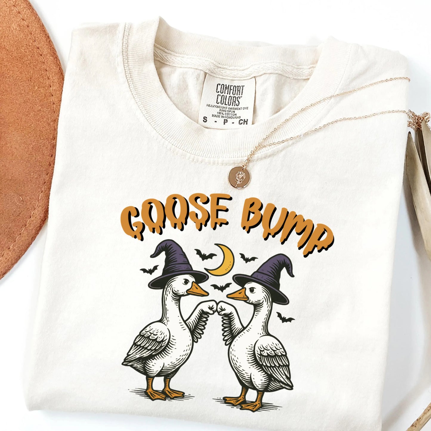 Fist Bumping Halloween Goose Comfort Colors Tee
