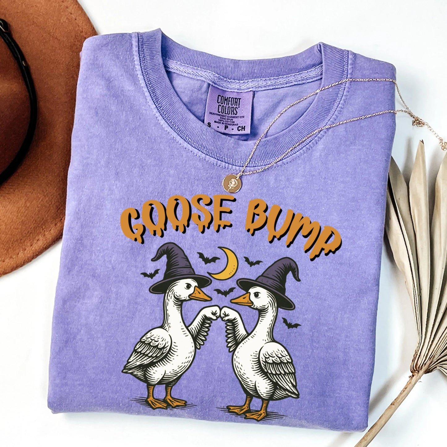 Fist Bumping Halloween Goose Comfort Colors Tee