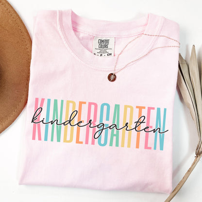 Comfort Colors Teacher Shirt, Kindergarten Teacher Shirt, Kindergarten Team Shirt, Back to School Shirt, Custom Teacher Appreciation Tee