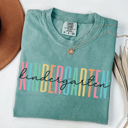 Comfort Colors Teacher Shirt, Kindergarten Teacher Shirt, Kindergarten Team Shirt, Back to School Shirt, Custom Teacher Appreciation Tee
