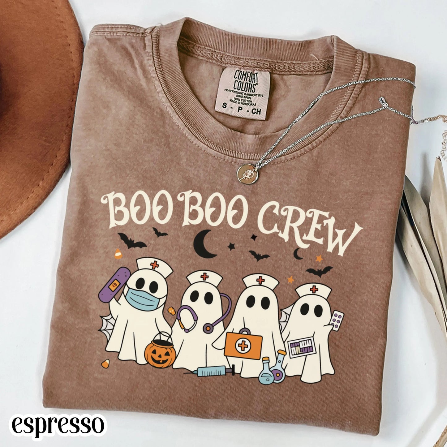 Boo Boo Ghost Halloween Nurse Comfort Colors Tee