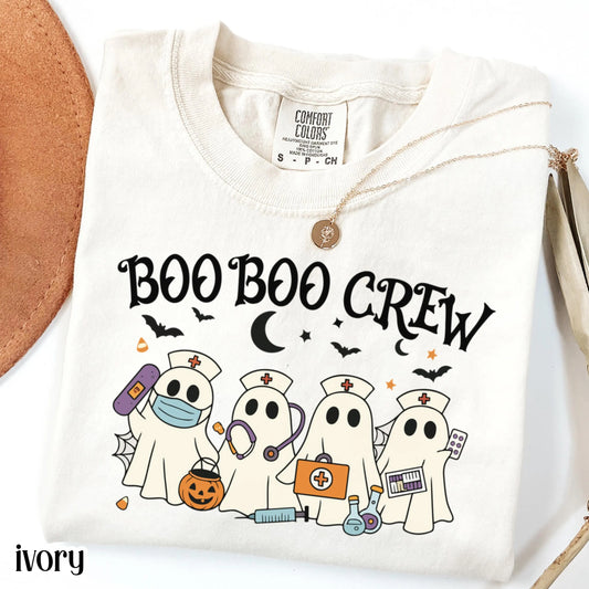 Boo Boo Ghost Halloween Nurse Comfort Colors Tee