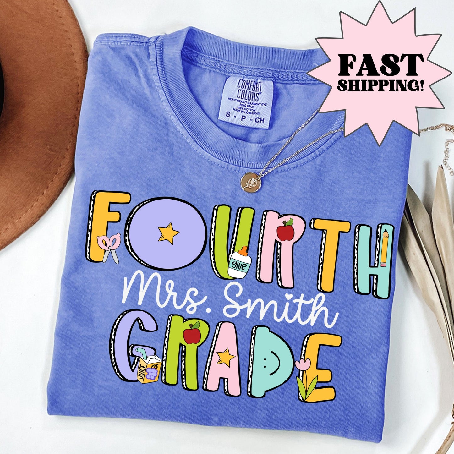Comfort Colors Teacher Shirt, Fourth Grade Teacher Shirt, 4th Grade Teacher Shirt, Back to School Shirt, Custom Teacher Appreciation Tee