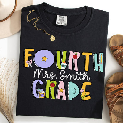 Comfort Colors Teacher Shirt, Fourth Grade Teacher Shirt, 4th Grade Teacher Shirt, Back to School Shirt, Custom Teacher Appreciation Tee