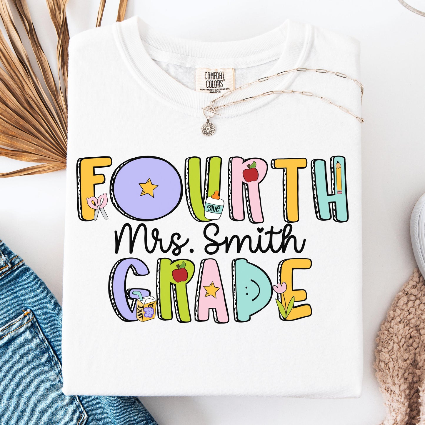Comfort Colors Teacher Shirt, Fourth Grade Teacher Shirt, 4th Grade Teacher Shirt, Back to School Shirt, Custom Teacher Appreciation Tee