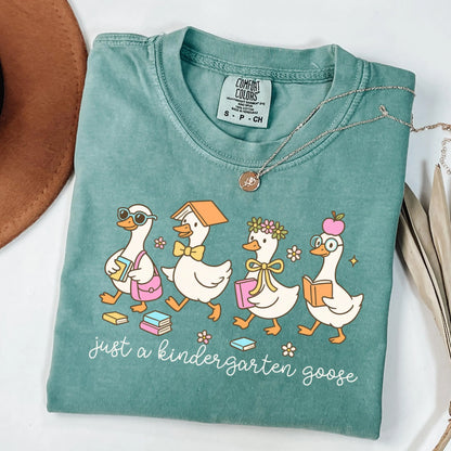 Comfort Colors Teacher Shirt, Kindergarten Teacher Teacher Shirt, Goose Shirt, Kinder Teacher Shirt, Back to School Shirt, Teacher Tee