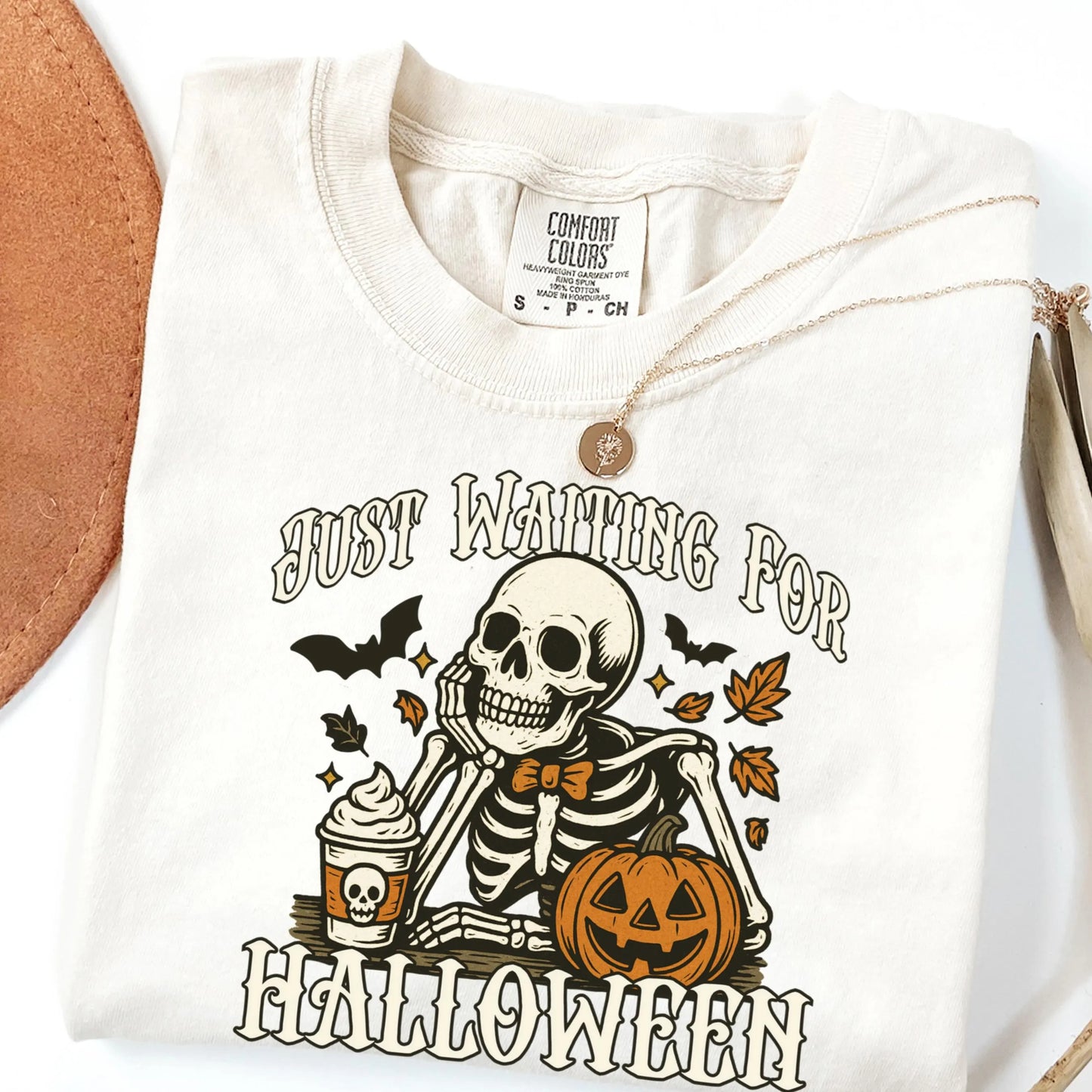 Skeleton Coffee Halloween Comfort Colors Tee