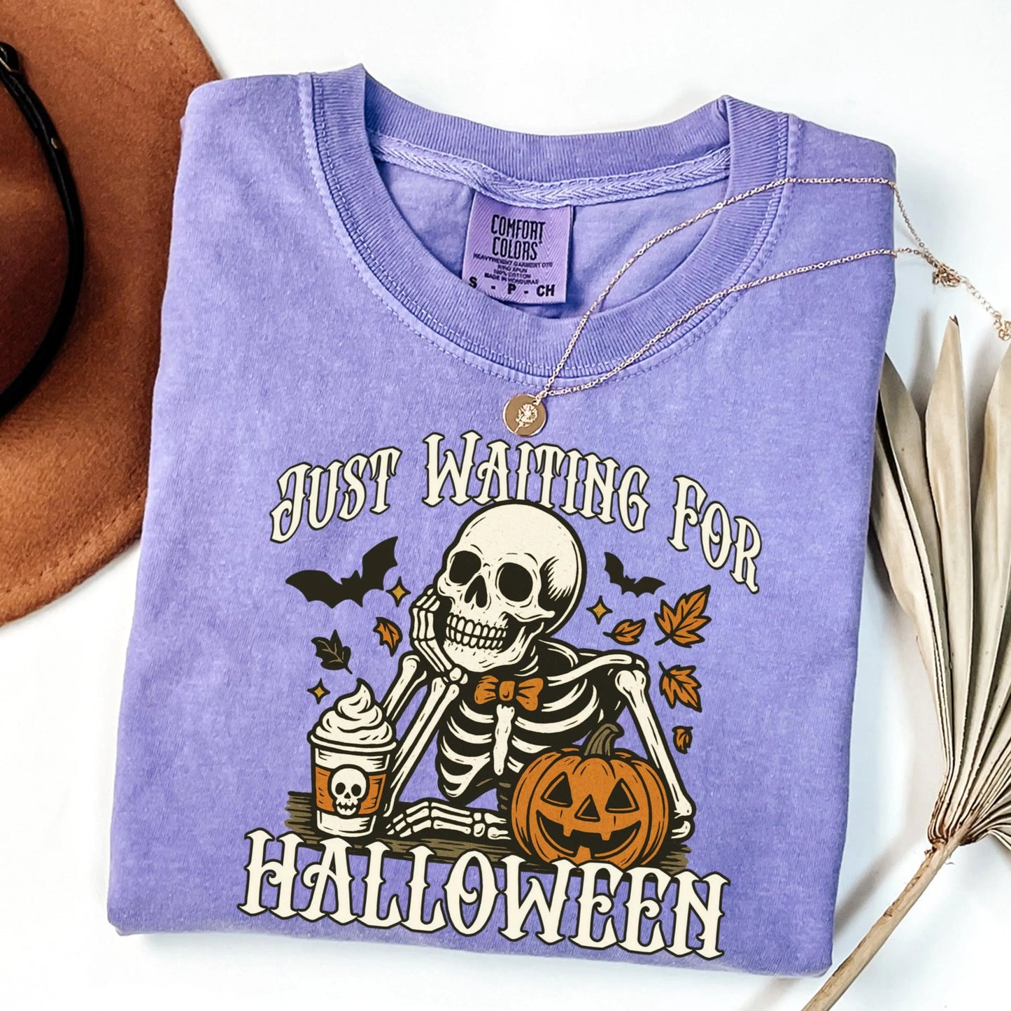 Skeleton Coffee Halloween Comfort Colors Tee