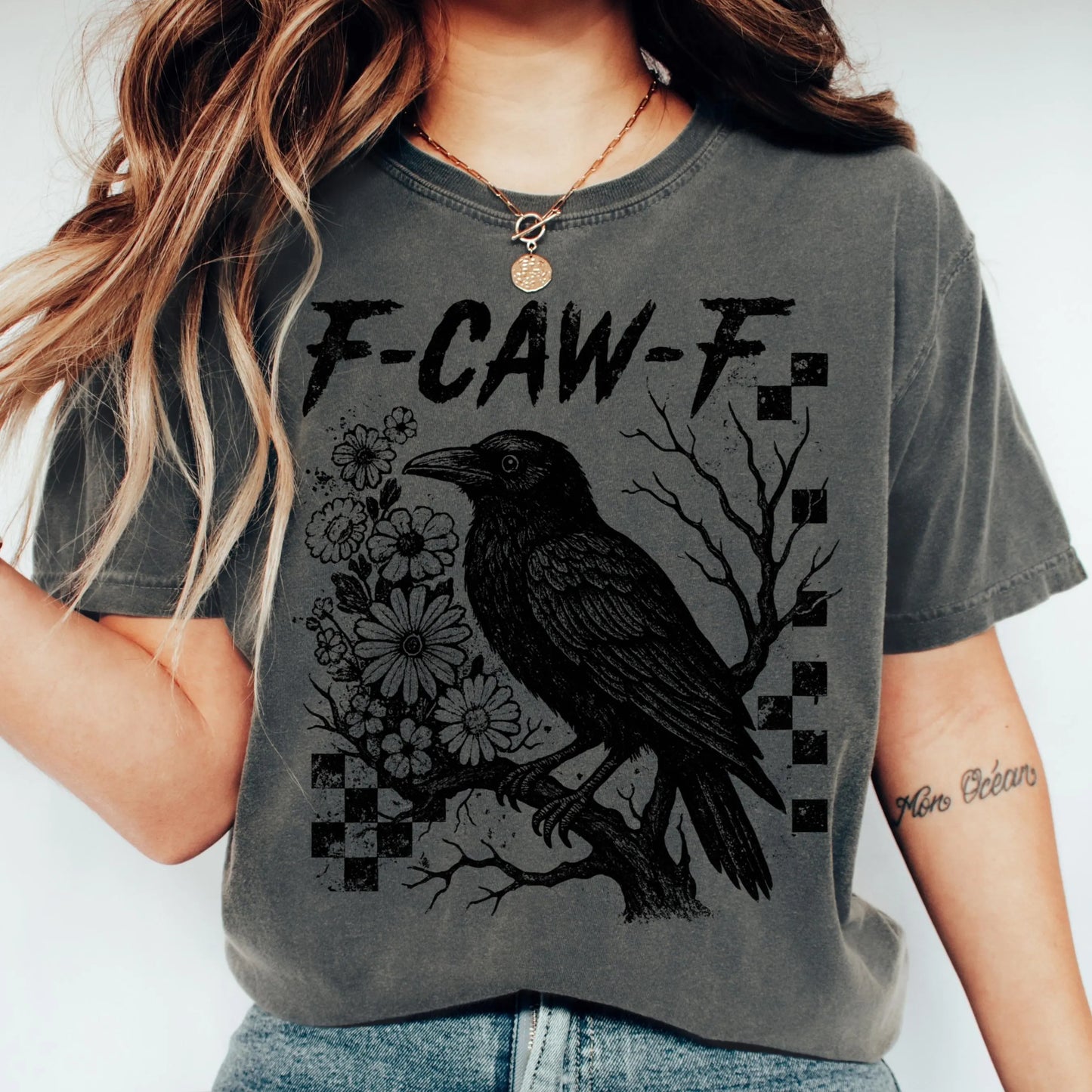 Funny F-CAW-F Crow Comfort Colors Tee