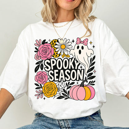 Coquette Pink Spooky Season Comfort Colors Halloween Tee