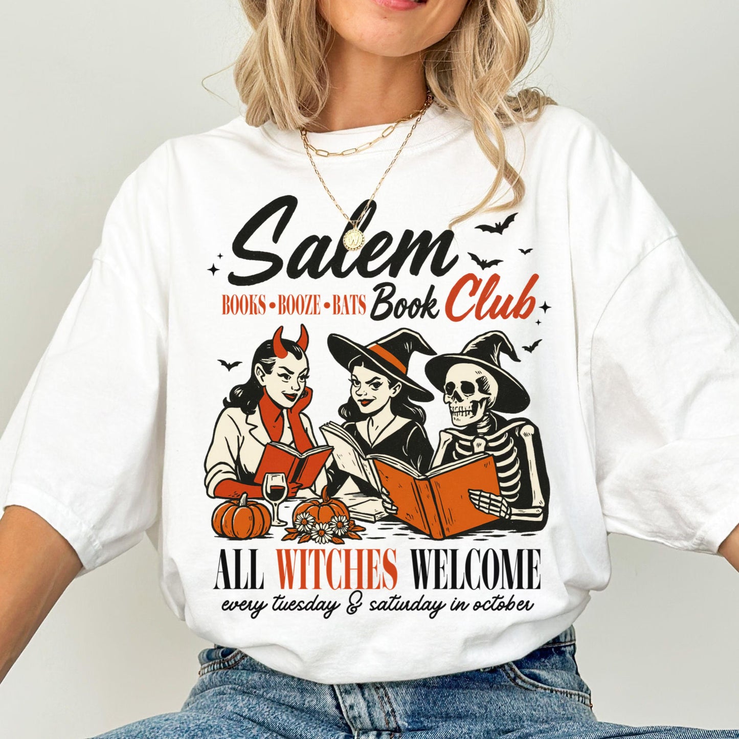 Salem Book Club Comfort Colors Halloween Tee