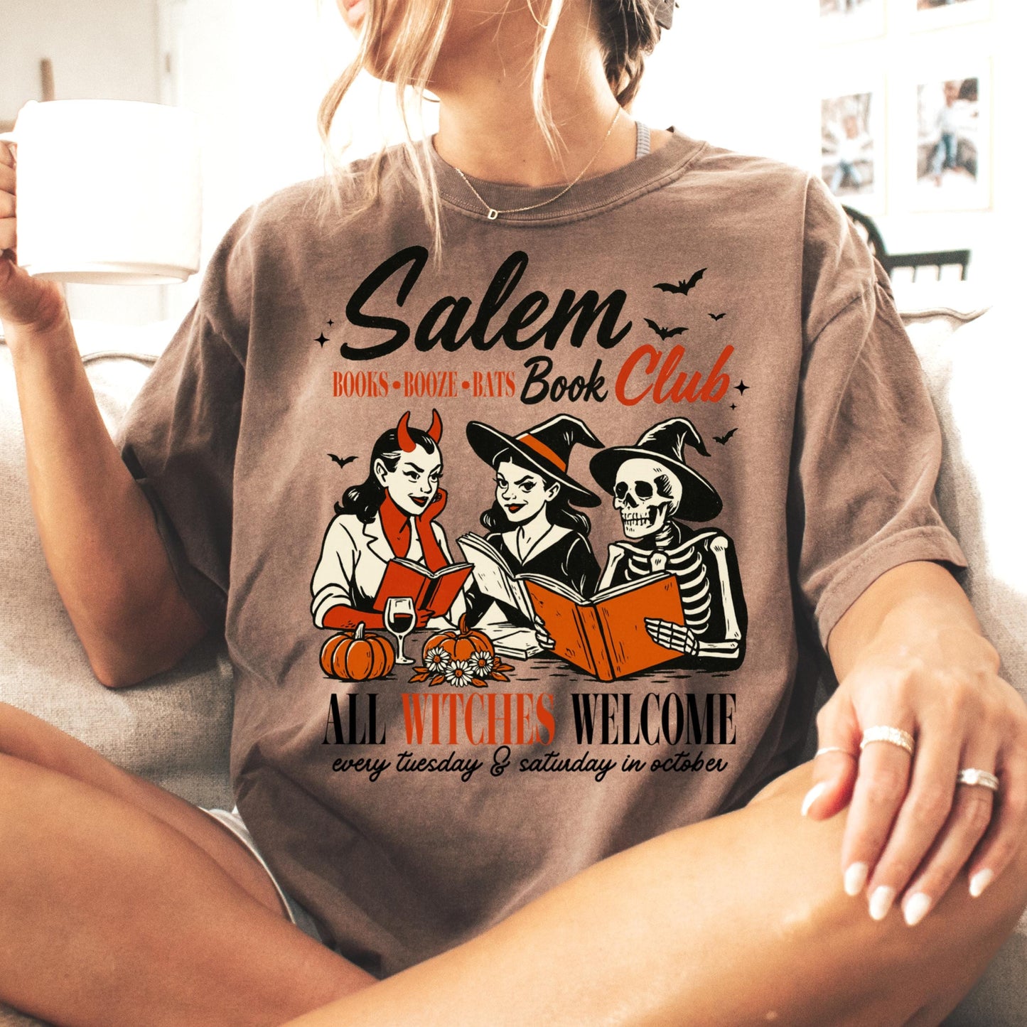 Salem Book Club Comfort Colors Halloween Tee