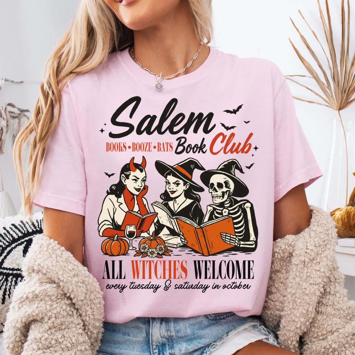 Salem Book Club Comfort Colors Halloween Tee