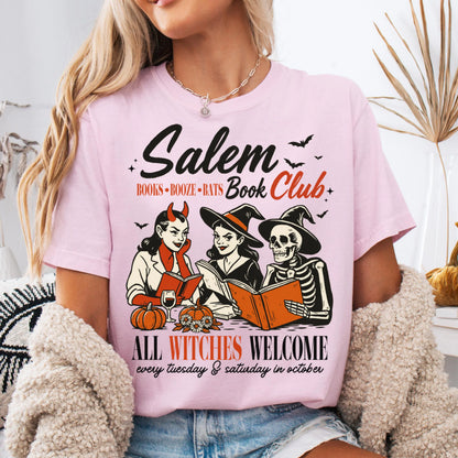 Salem Book Club Comfort Colors Halloween Tee
