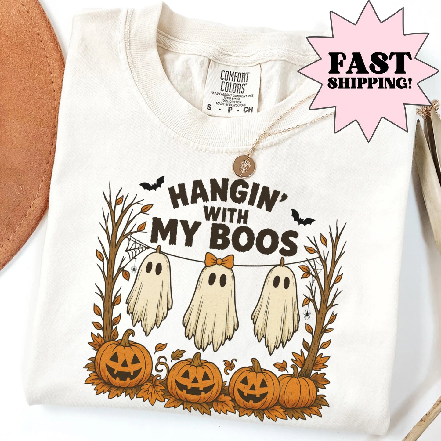 Hanging With My Boos Ghost Comfort Colors Tee
