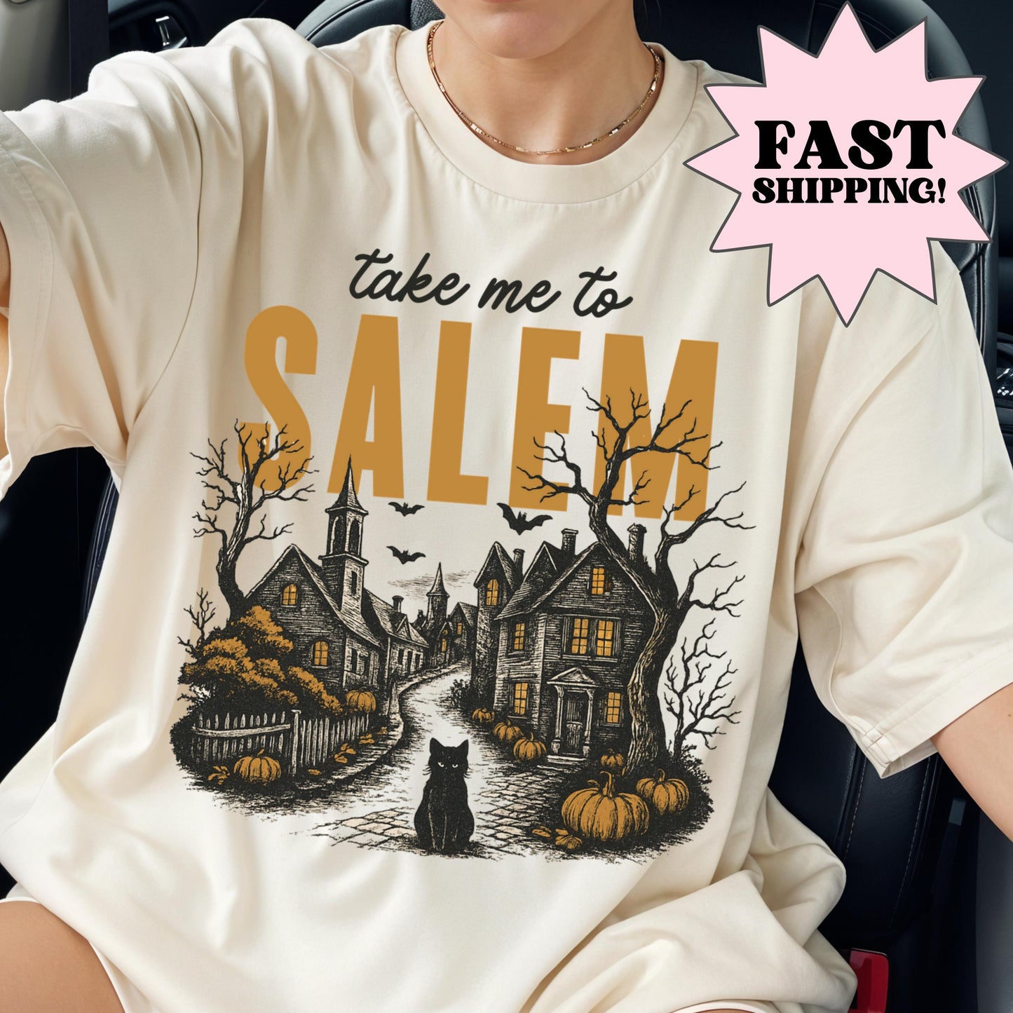Take Me To Salem Comfort Colors Halloween Tee