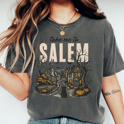 Take Me To Salem Comfort Colors Halloween Tee