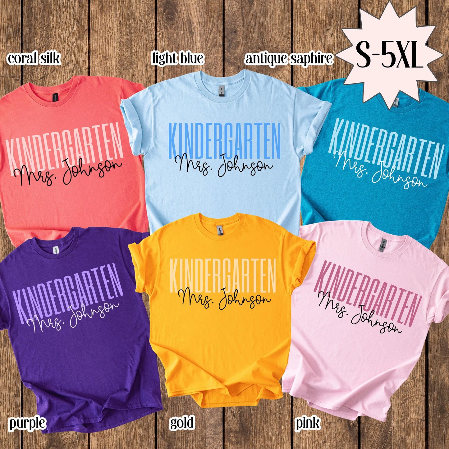 Teacher Shirt, Kindergarten Teacher Shirt Preschool TShirt, Custom Teacher Back to School Plus Size T-Shirt, Second Grade Teacher Tee
