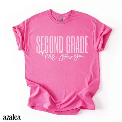 Teacher Shirt, Kindergarten Teacher Shirt Preschool TShirt, Custom Teacher Back to School Plus Size T-Shirt, Second Grade Teacher Tee