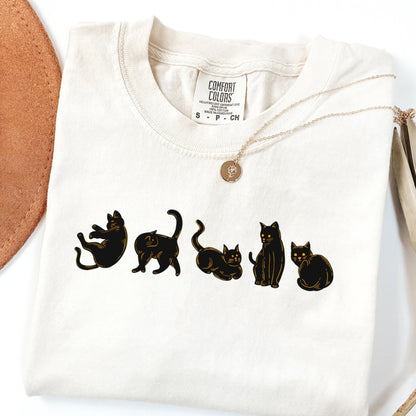 Spooky Black Cat Halloween Comfort Colors Tee