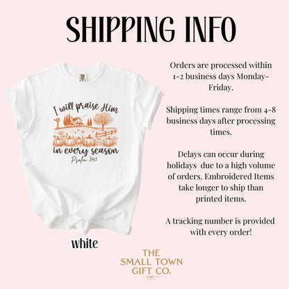Bible Verse Pumpkin Farm Comfort Colors Tee