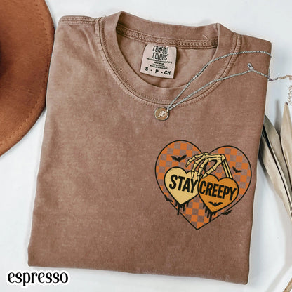 Skeleton Pumpkin Heart Comfort Colors Tee