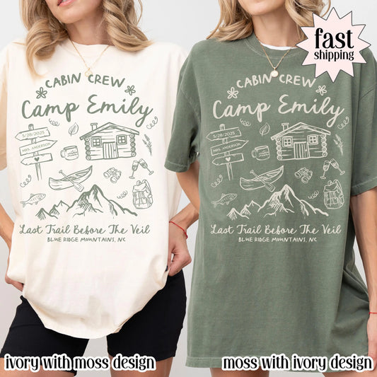 Camp Bachelorette Party Shirt, Custom Bachelorette Comfort Colors, Cabin Mountain Bride Tee, Hiking Bridal Party,  Lake Tshirt, Girls Trip,