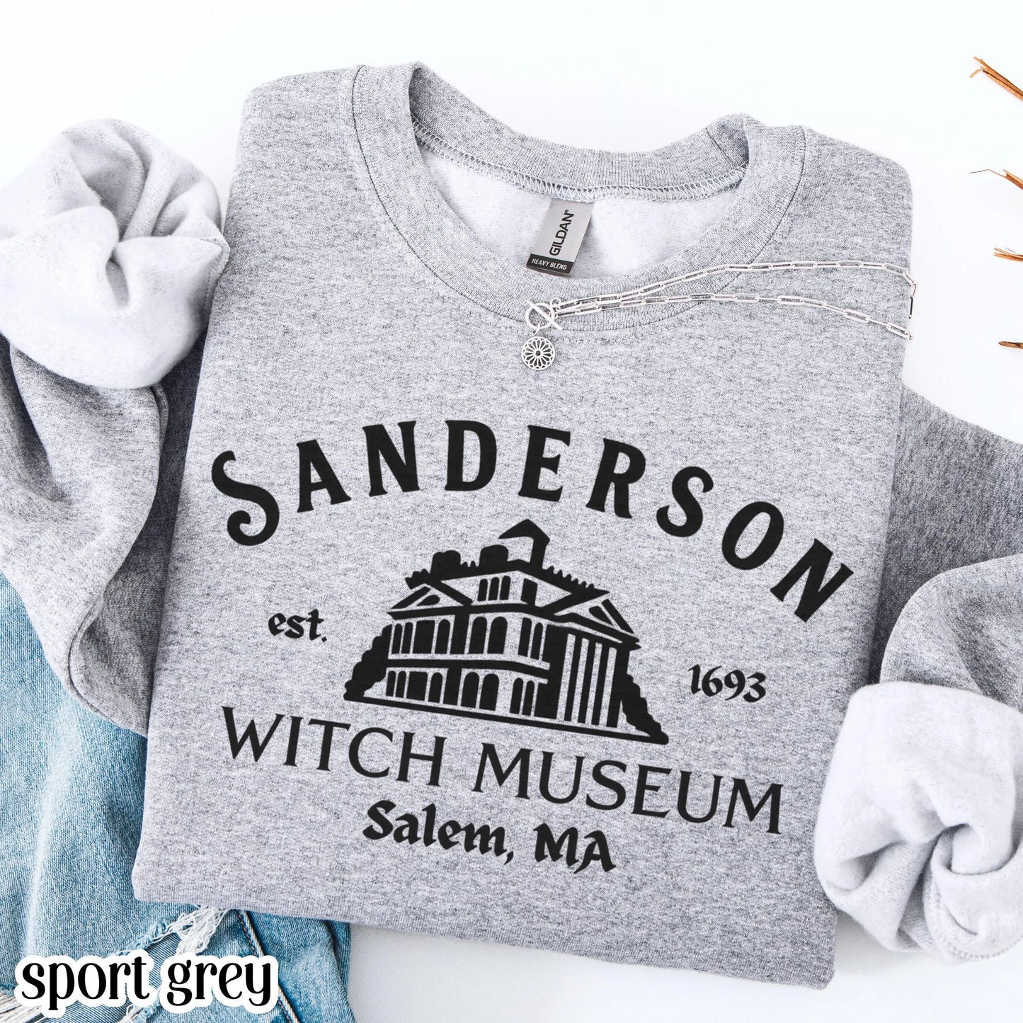 Salem Sanderson Sisters Black Flame Candle Sweatshirt