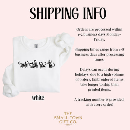 Skeleton Black Cat Halloween Sweatshirt