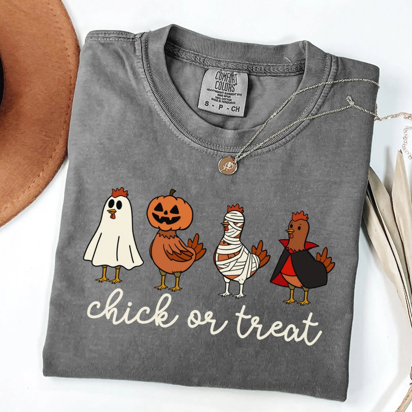 Spooky Chicken Halloween Comfort Colors Tee