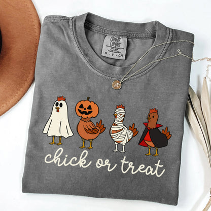 Spooky Chicken Halloween Comfort Colors Tee