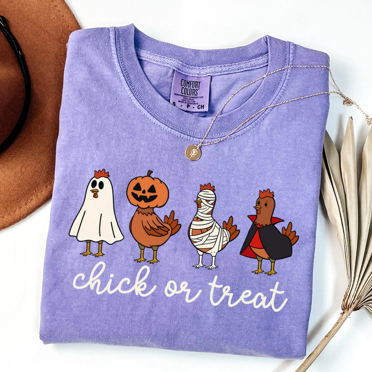 Spooky Chicken Halloween Comfort Colors Tee