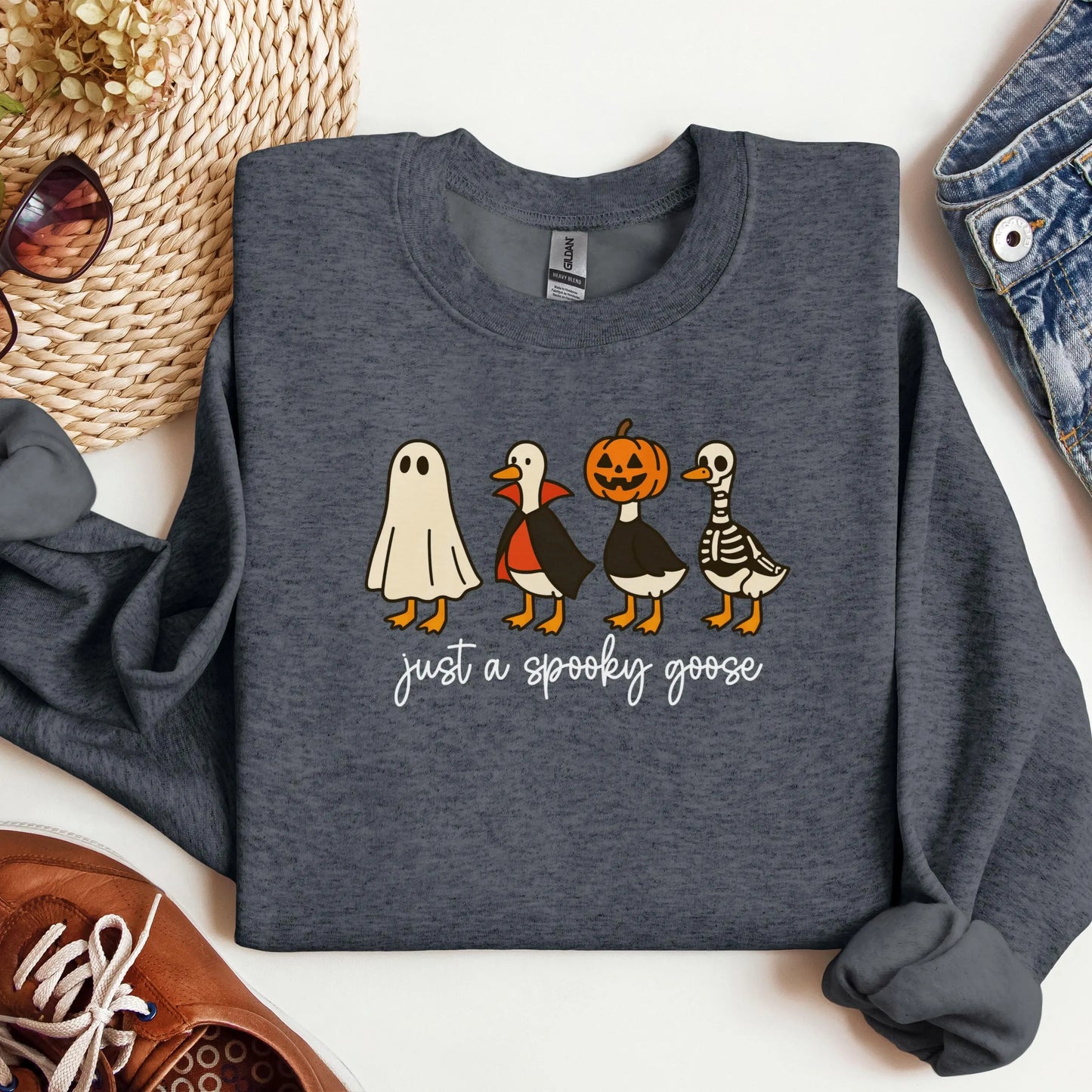 Silly Spooky Goose Halloween Sweatshirt