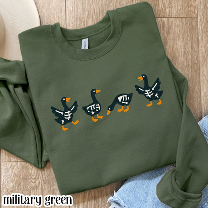 Goose Skeleton Halloween Sweatshirt