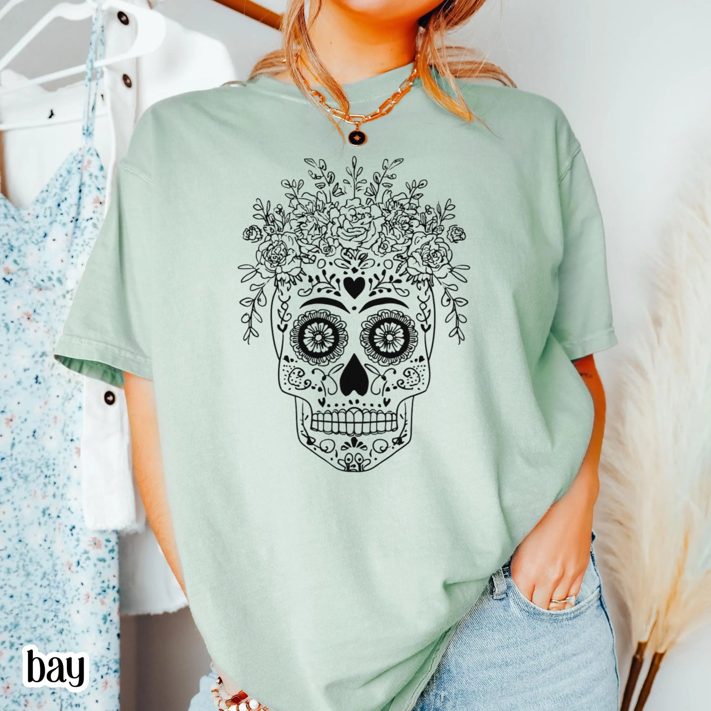 Day Of The Dead Comfort Colors Dia De Los Muertos Shirt Sugar Skull Calaveras De Azúcar Tee Mexican Skeleton TShirt Halloween Costume