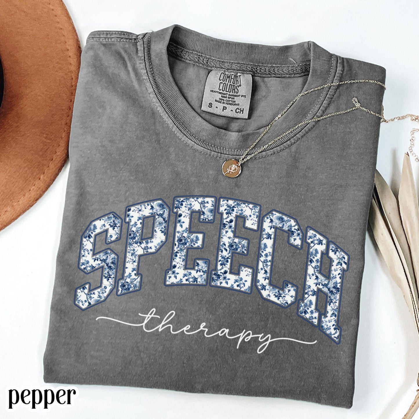 Speech Therapy Comfort Color Shirt Toile de Jouy Speech Language Pathologist Tshirt SLP Christmas Gift New Speech Therapist Floral Tee