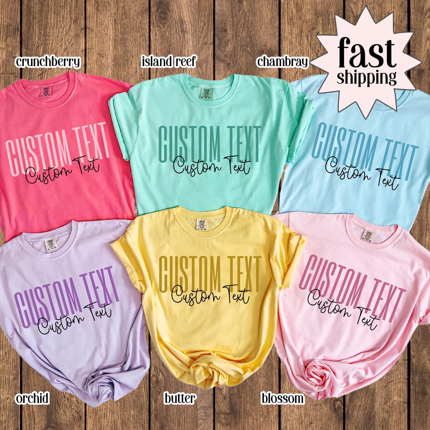 Custom Text Comfort Colors Shirt Teacher Back to School Shirt Matching Team Tshirt Personalized Name Tee Preschool First Grade Nurse T-shirt