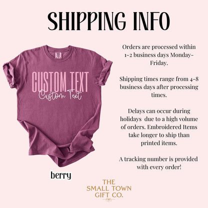 Custom Text Comfort Colors Shirt Teacher Back to School Shirt Matching Team Tshirt Personalized Name Tee Preschool First Grade Nurse T-shirt