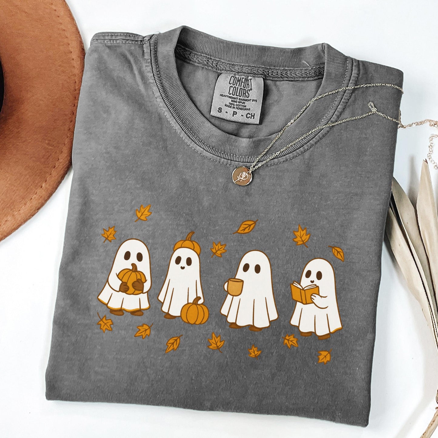 Cute Cozy Fall Ghost Comfort Colors Tee