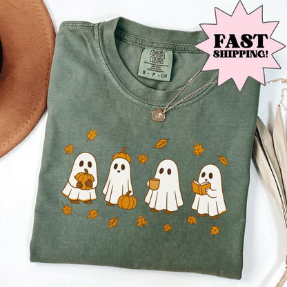Cute Cozy Fall Ghost Comfort Colors Tee