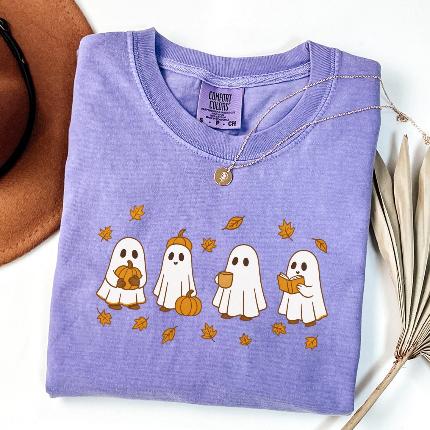 Cute Cozy Fall Ghost Comfort Colors Tee