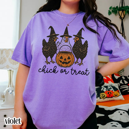 Witch Chicken Halloween Comfort Colors Tee