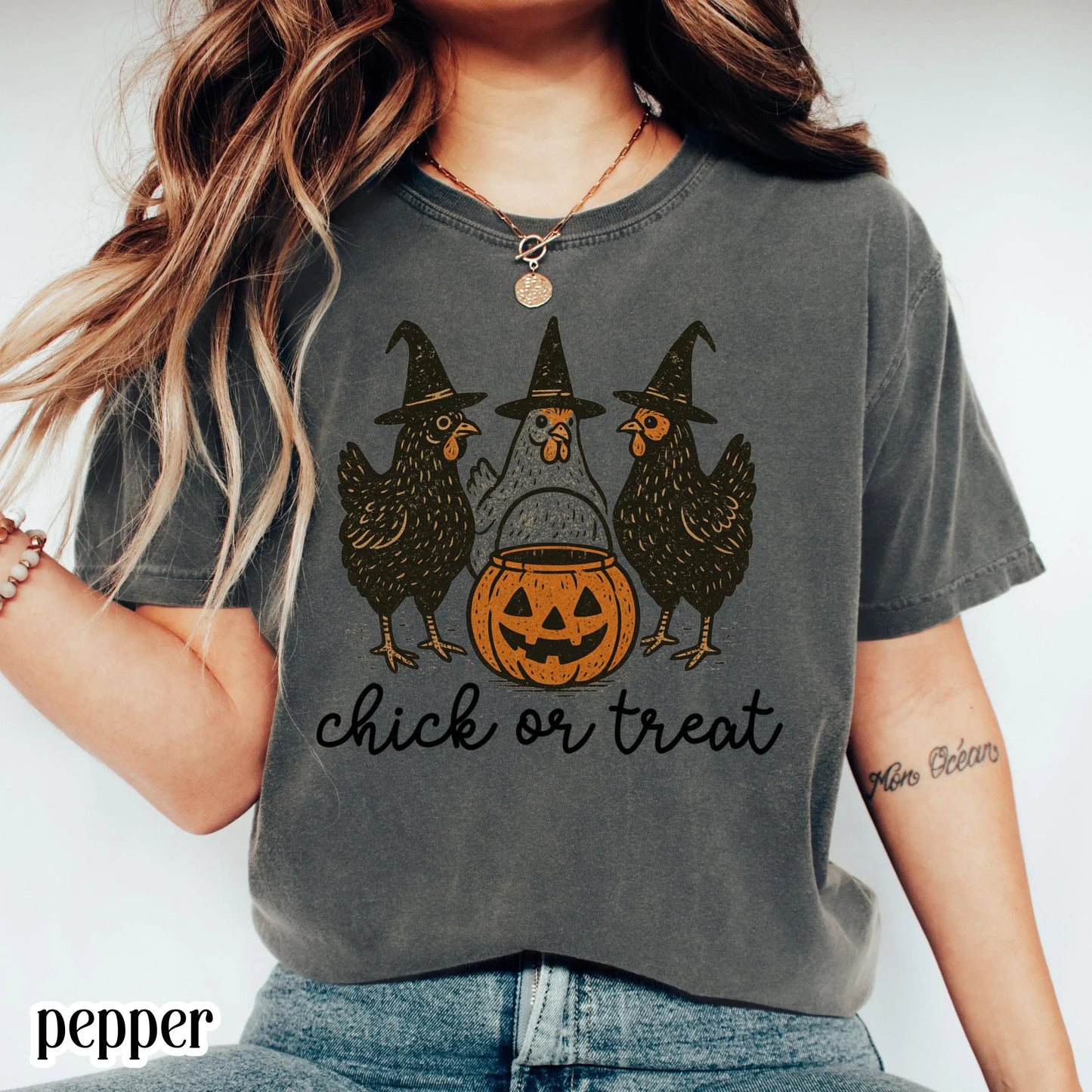 Witch Chicken Halloween Comfort Colors Tee