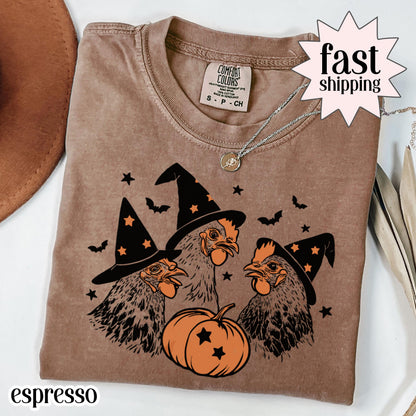 Witch Chicken Halloween Comfort Colors Tee