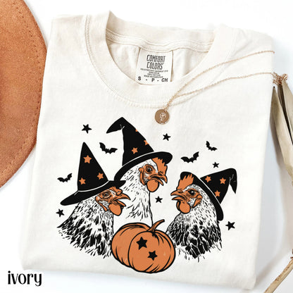 Witch Chicken Halloween Comfort Colors Tee
