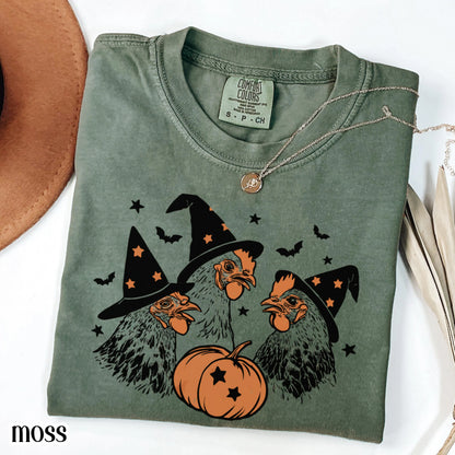 Witch Chicken Halloween Comfort Colors Tee