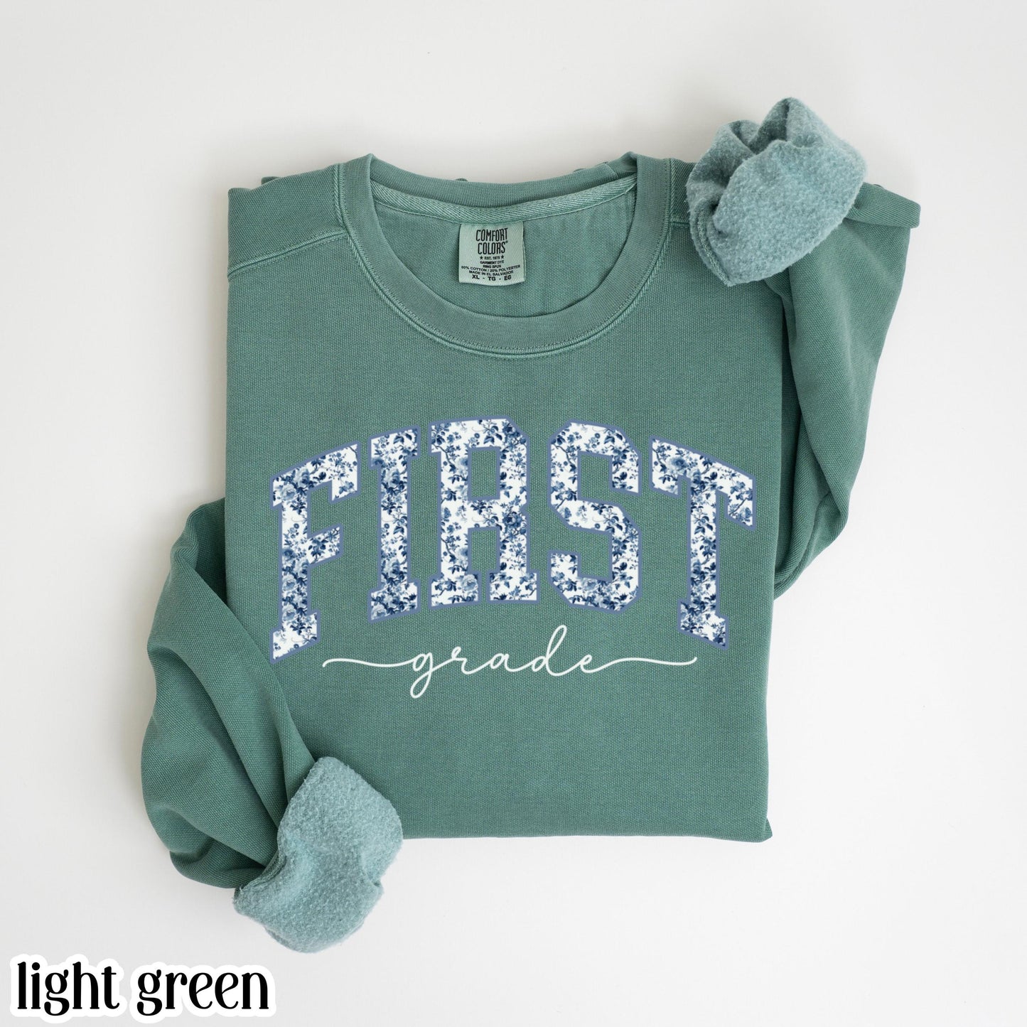 First Grade Teacher Sweatshirt Comfort Colors 1st Grade Teacher Sweater Floral Teacher Back to School Shirt Christmas Gift For Teacher