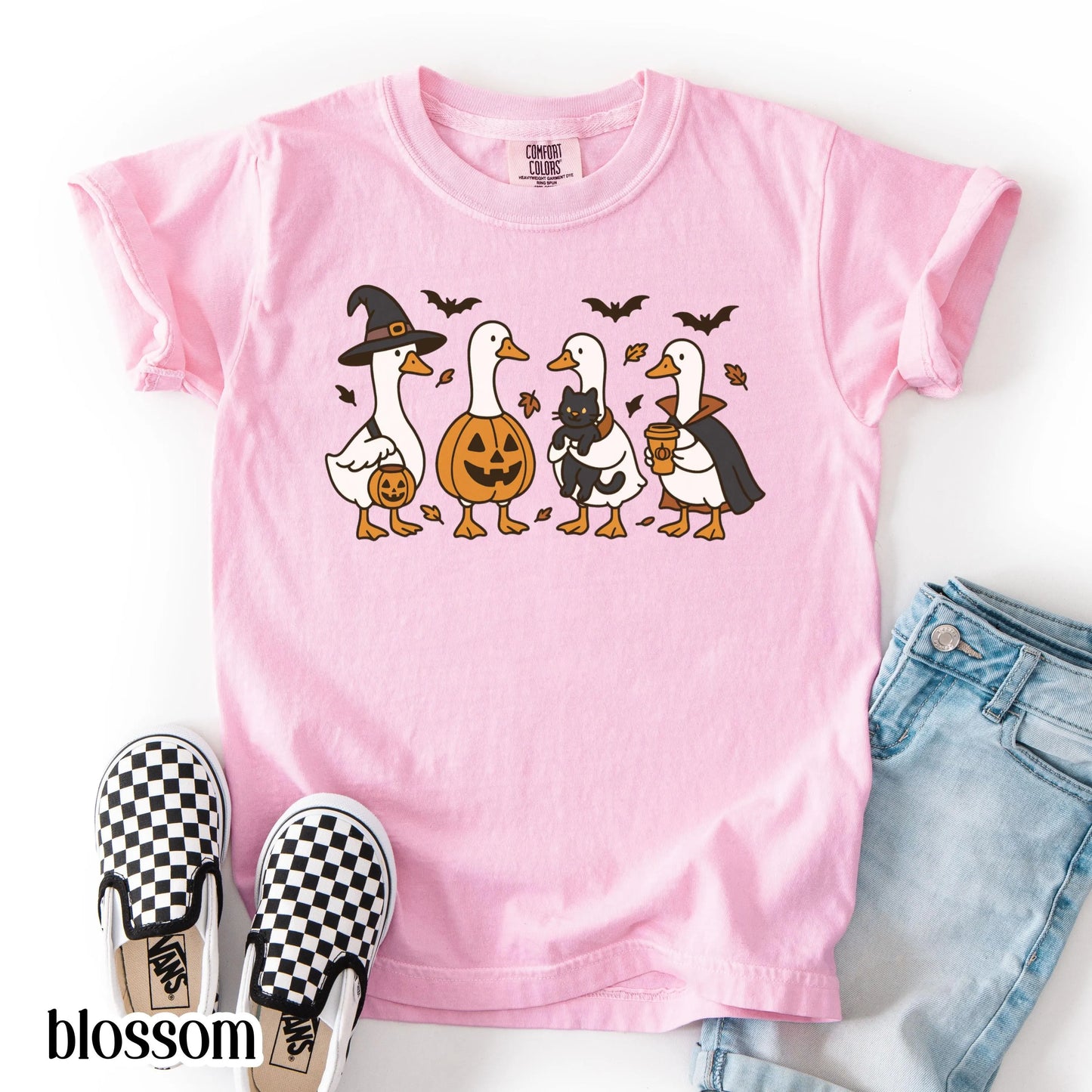 Comfort Colors Kids Halloween Shirt, Goose Shirt, Youth Halloween Shirt, Silly Goose Shirt, Fall Shirt, Spooky Shirt, Pumpkin Costume Shirt