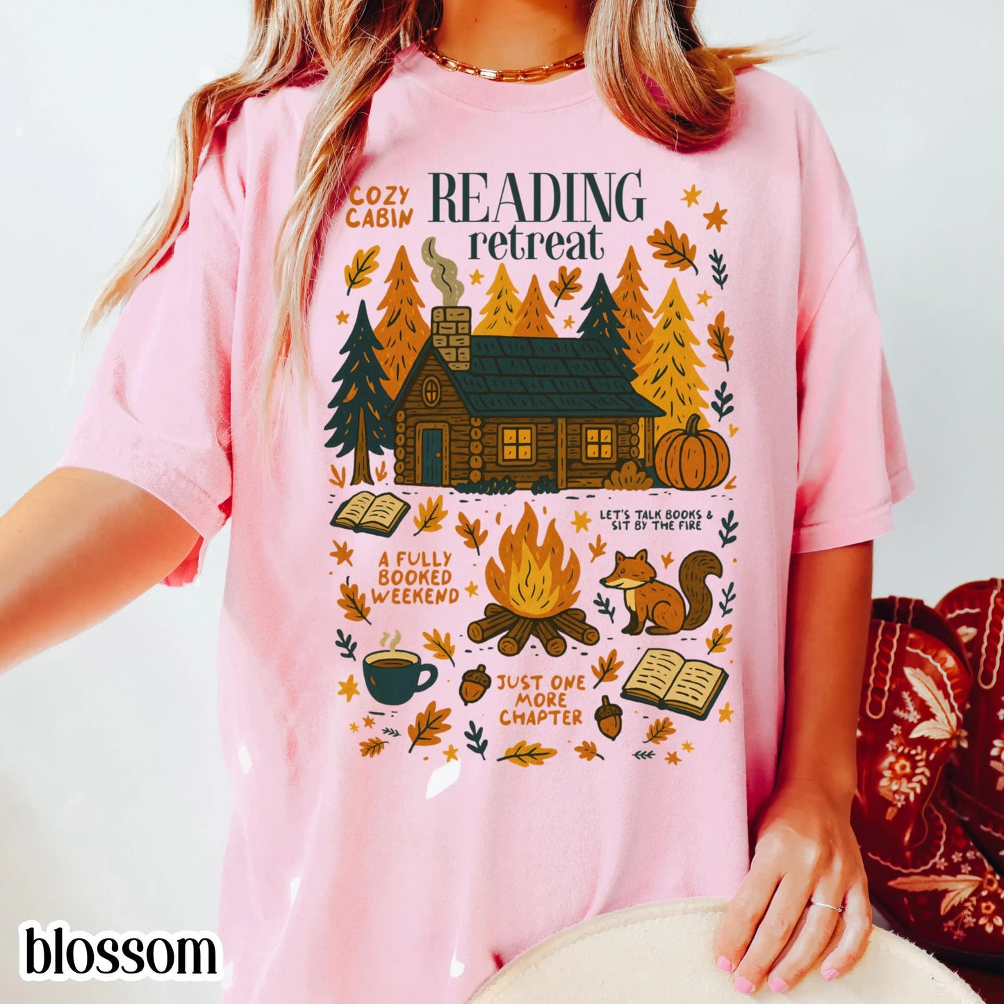 Cozy Cabin Reading Comfort Colors Tee